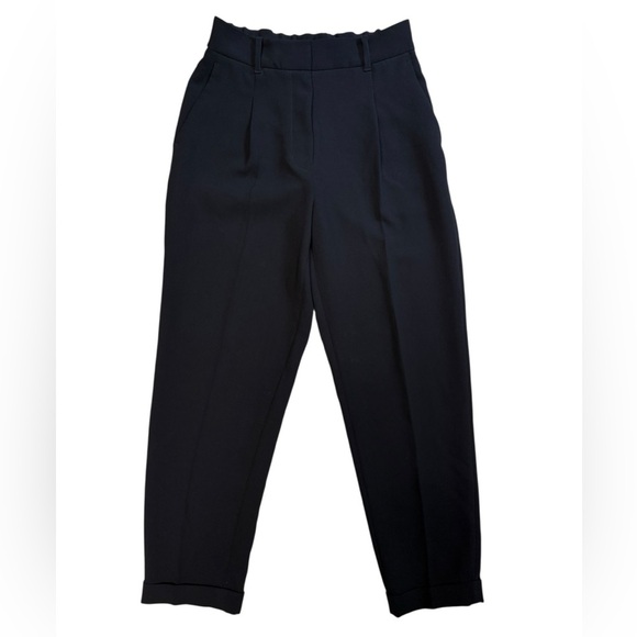 Aritzia Wilfred Black High-Waisted Pleated Cuffed Trousers - Picture 6 of 8